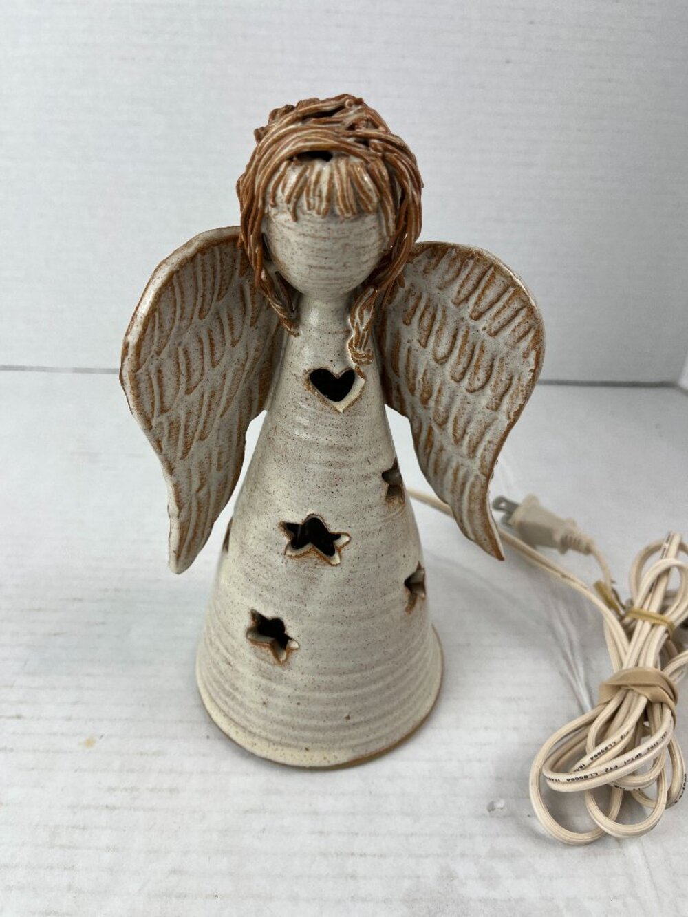 Art Pottery, hand crafted electric Angel